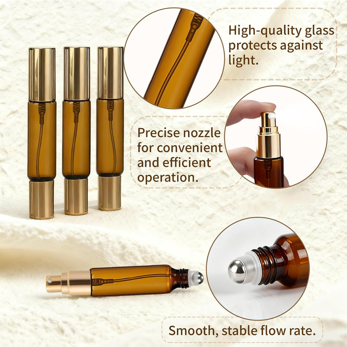 2-in-1 Refillable Perfume Bottle – Roll-On & Fine Mist Spray- 10 ML ( Refill Tube Free )