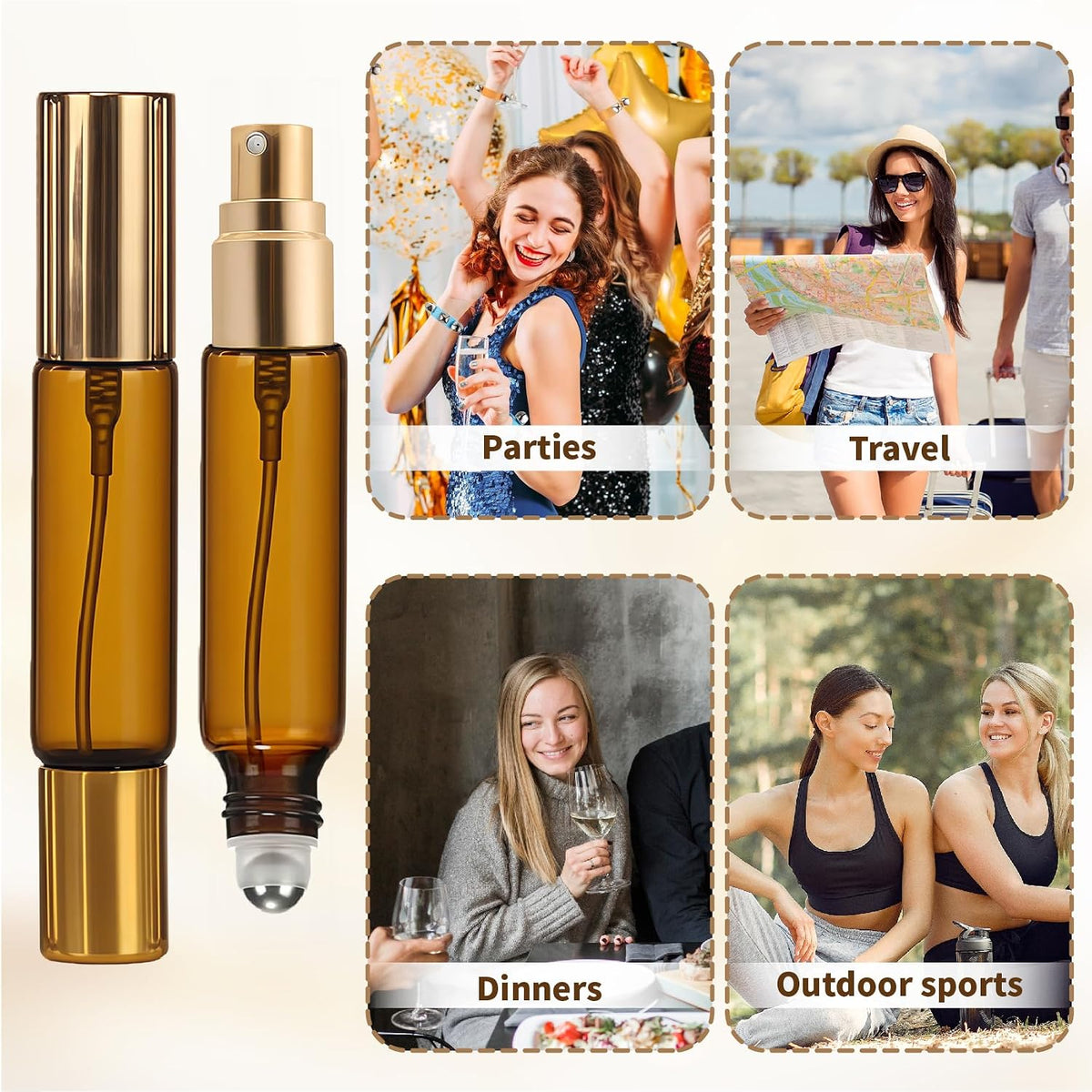 2-in-1 Refillable Perfume Bottle – Roll-On & Fine Mist Spray- 10 ML ( Refill Tube Free )