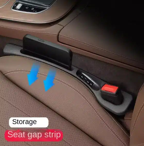 Car Seat Gap Filler Leak-Proof Filling Gap Strip 2pcs Brown