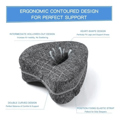 Memory Cotton Ergonomic Leg Pillow | Sciatica, Back & Hip Pain Relief Knee Support Cushion