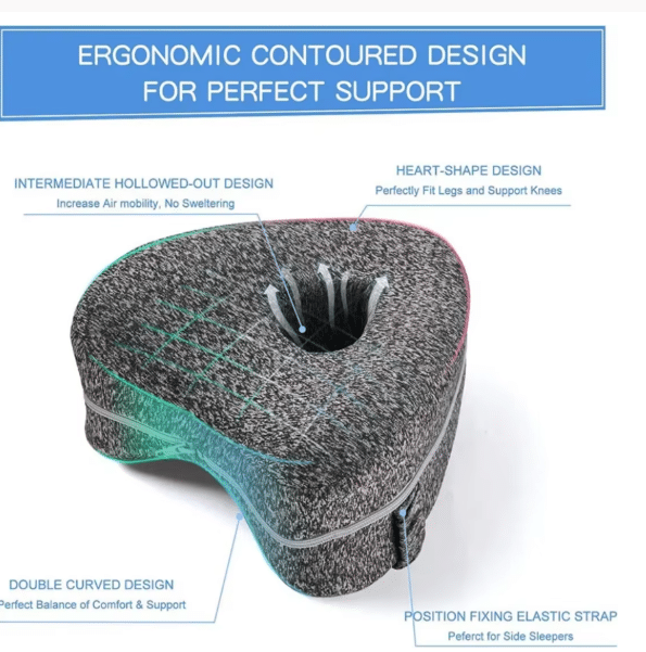 Memory Cotton Ergonomic Leg Pillow | Sciatica, Back & Hip Pain Relief Knee Support Cushion